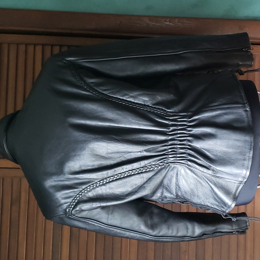 Hot Leathers🔥Genuine Leather Black Moto Jacket with Zip Out Lining Size Medium - Picture 15 of 16
